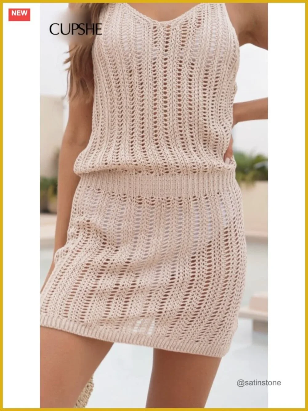 Crochet Swim Cover Up Hollow Out Beach Dress